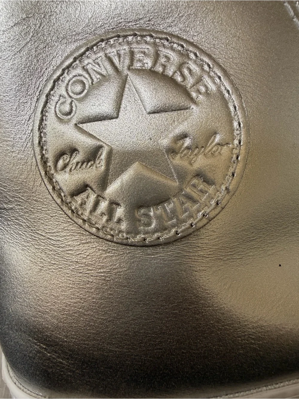 Converse Chuck Taylor All Star Hi Silver Metallic Sneakers Men’s 12 Women’s 14 - Picture 6 of 10